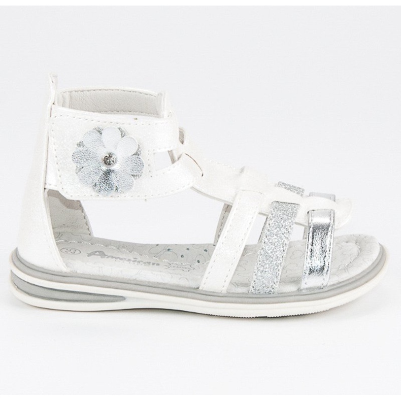 American Club Sandály s americkou květinou bílý