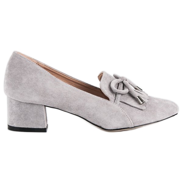 Mokasíny na sloupku šedá