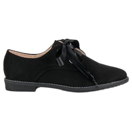 Boty se saténovou stuhou černá