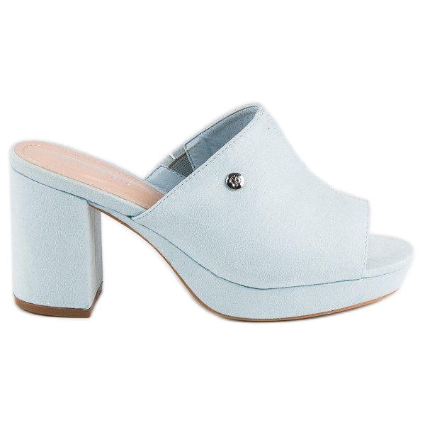 Milaya Pantofle na sloupku modrý