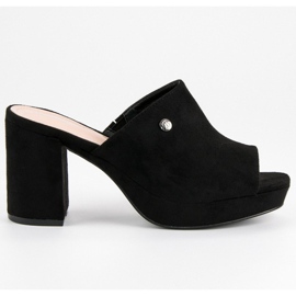 Milaya Pantofle na sloupku černý