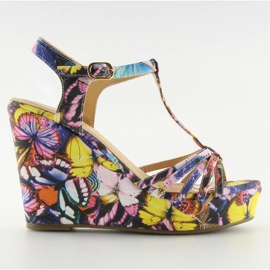 Sandály na klínku YX-17 černé černý