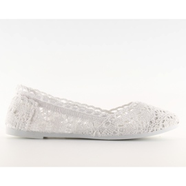 Bílé krajkové baleríny JX59P bílé bílý