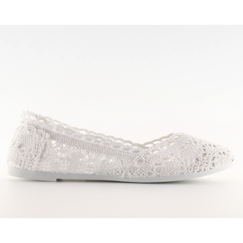 Bílé krajkové baleríny JX59P bílé bílý