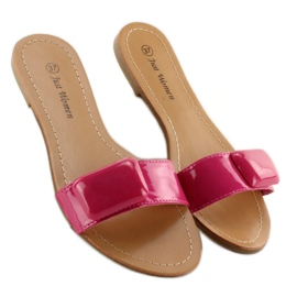Pantofle s páskem 8293-60 Fuchsiově růžové růžový