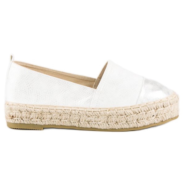 Nazouvací espadrilky na platformě bílý