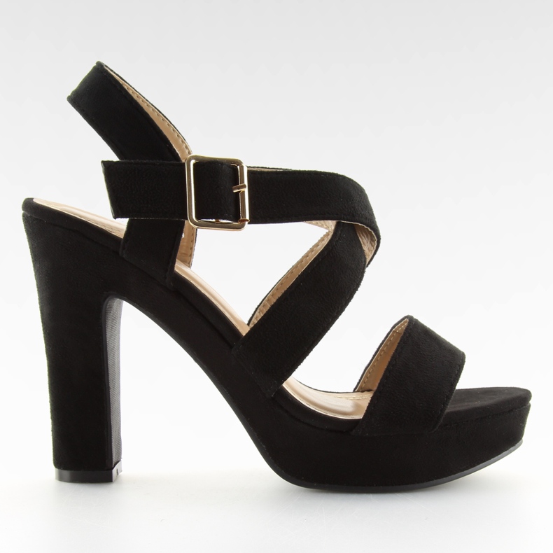 Černé sandály na sloupku BJ1602-SD černá