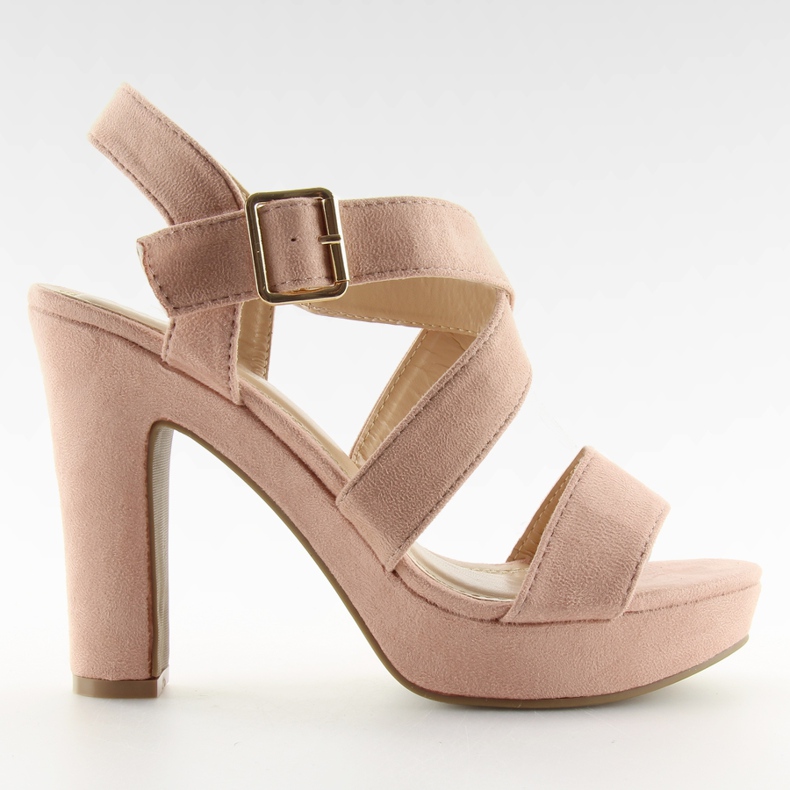 Růžové sandály na sloupku BJ1602-SD růžový