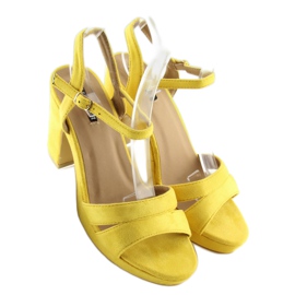 Žluté sandály na vysokém podpatku WH-3K66-16 žluté žlutá Žluté sandály na vysokém podpatku WH-3K66-16 žluté žlutá