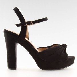 Sandály na sloupku černé BJ1603-SD černé černá