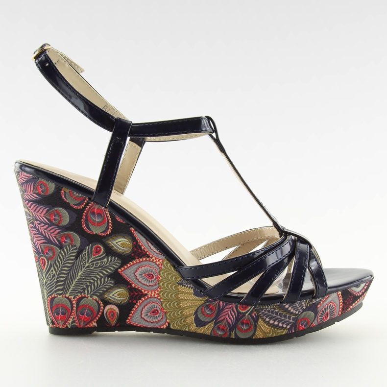 Sandály na klínku BL201 námořnické námořnická modrá