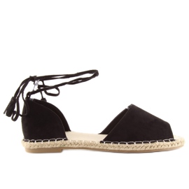 Černé espadrilky Z-17 černé s otevřenou špičkou černá Černé espadrilky Z-17 černé s otevřenou špičkou černá