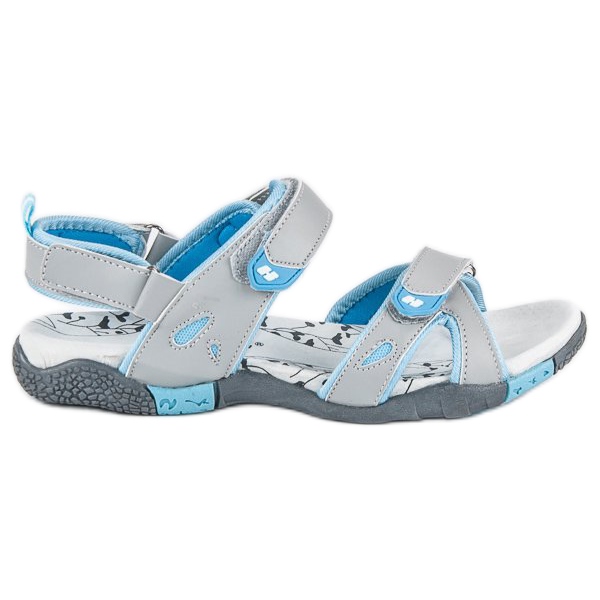 Hasby Dámské sandály na suchý zip šedá