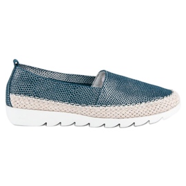Filippo Kožené nazouvací espadrilky modrý