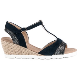 Evento Espadrilky na klínových sandálech šedá námořnická modř