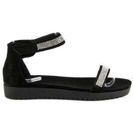 Evento Elegantní sandály na suchý zip černý