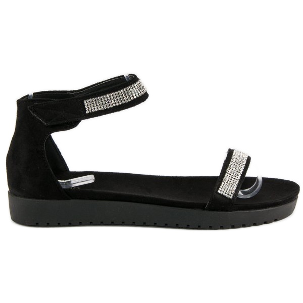 Evento Elegantní sandály na suchý zip černá