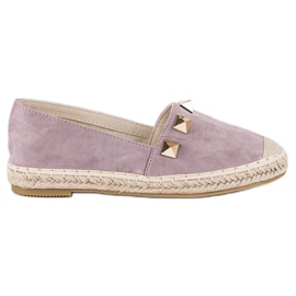 Bestelle Fialové espadrilky s kamínky fialová