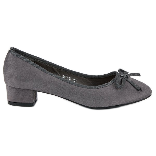 Lodičky na nízkém podpatku šedá