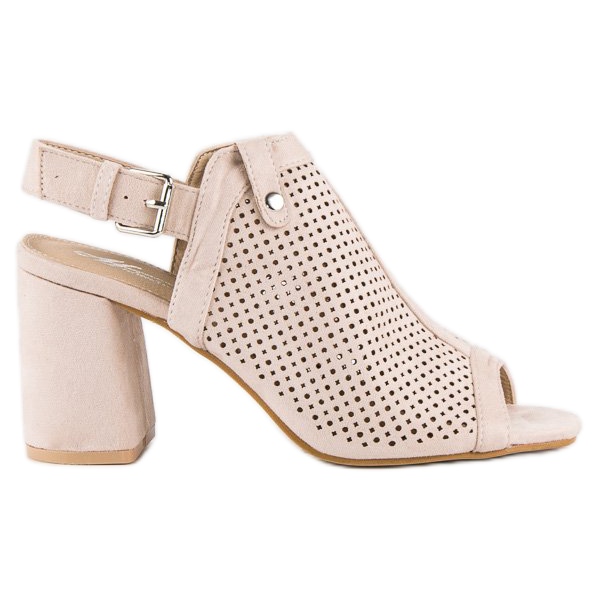 Prolamované sandály se svrškem hnědý