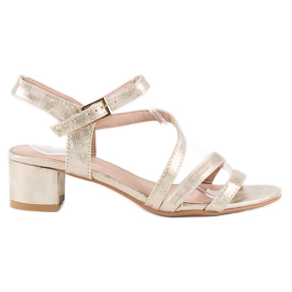 Ideal Shoes Ploché sandály žlutá Ideal Shoes Ploché sandály žlutá