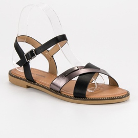 L. Lux. Shoes Stylové černé sandály černý