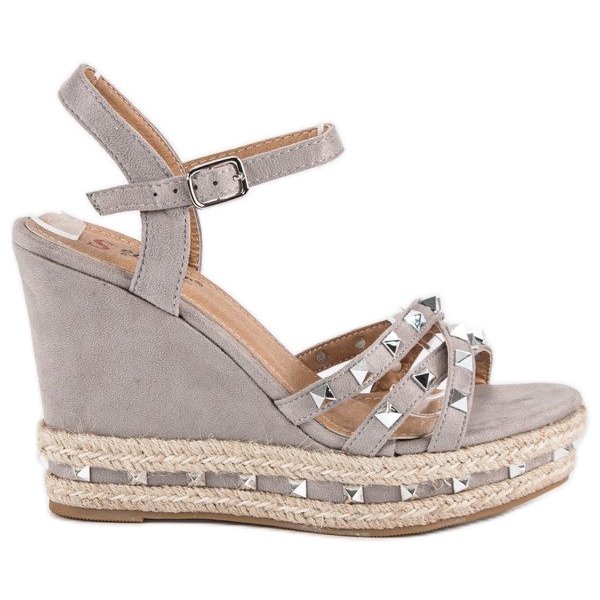 Seastar Semišové espadrilkové sandály šedá Seastar Semišové espadrilkové sandály šedá