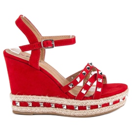 Seastar Semišové espadrilkové sandály červený