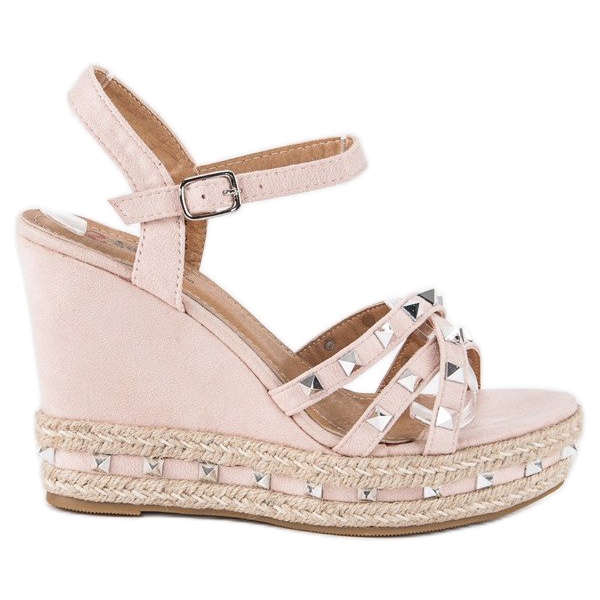 Seastar Semišové espadrilkové sandály růžový
