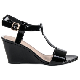 Filippo Lakované sandály na klínku černý