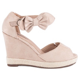 Seastar Klínové espadrilky s mašlí hnědý Seastar Klínové espadrilky s mašlí hnědý