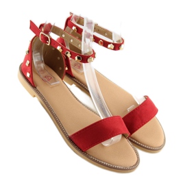 Sandály na cvočky červené 117-11 Červené
