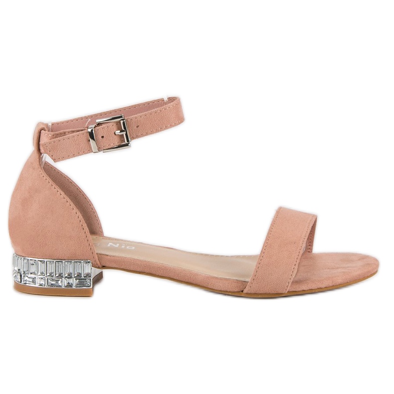 Nio Nio Elegantní semišové sandály růžový