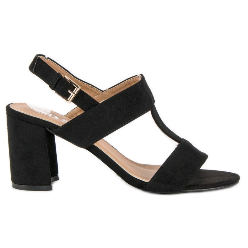 SDS Černé sandály na sloupku černá