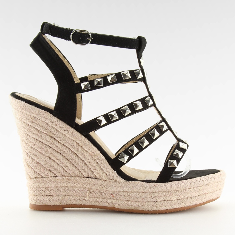 Černé espadrilky na klínech 3811-17 Černé černá Černé espadrilky na klínech 3811-17 Černé černá