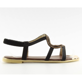 Asymetrické černé sandály 4157 Black černá