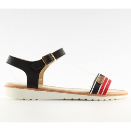 Černé sandály na ploché podrážce J1024-A5 Black černá Černé sandály na ploché podrážce J1024-A5 Black černá