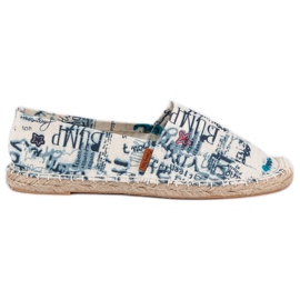 McKey Stylové espadrilky bílý modrý námořnická modrá