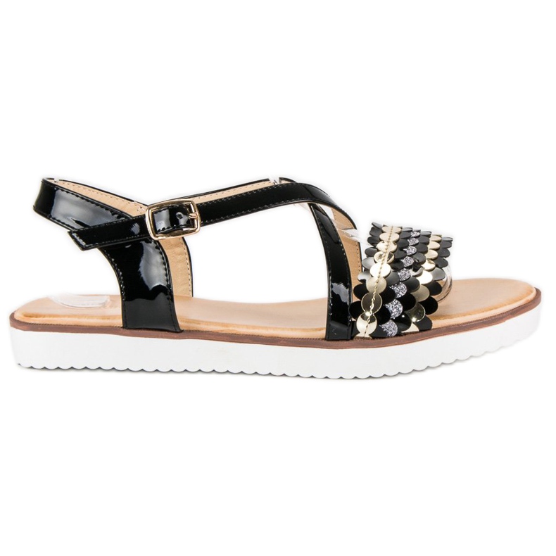 Vices Patentované sandály na svěráky černá žlutá