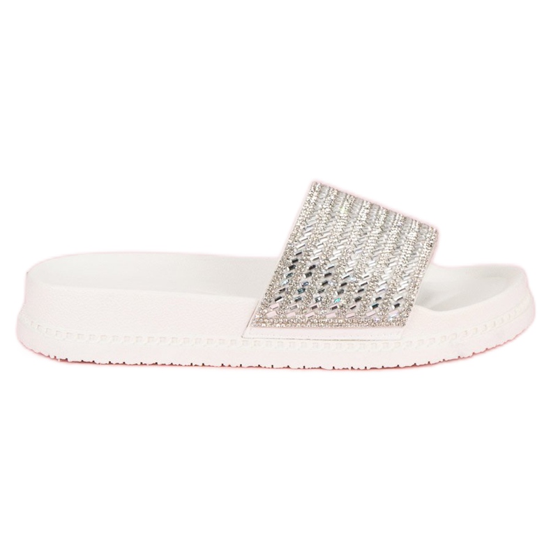 Bílé pantofle s krystaly bílý Bílé pantofle s krystaly bílý