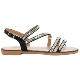 Nio Nio Stylové ploché sandály černý