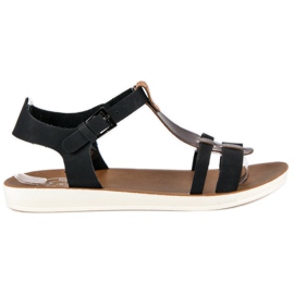 Sandály Se Zapínáním Na Přezku černá hnědý