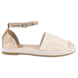 Nio Nio Krajkové espadrilky hnědý žluť