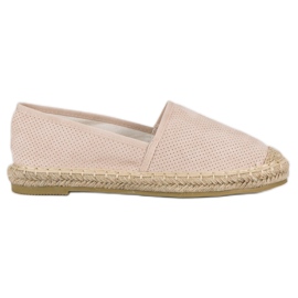 Bestelle Prolamované béžové espadrilky béžový