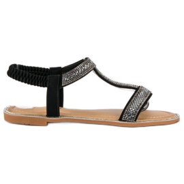 Juliet Elegantní sandály s gumičkou černý