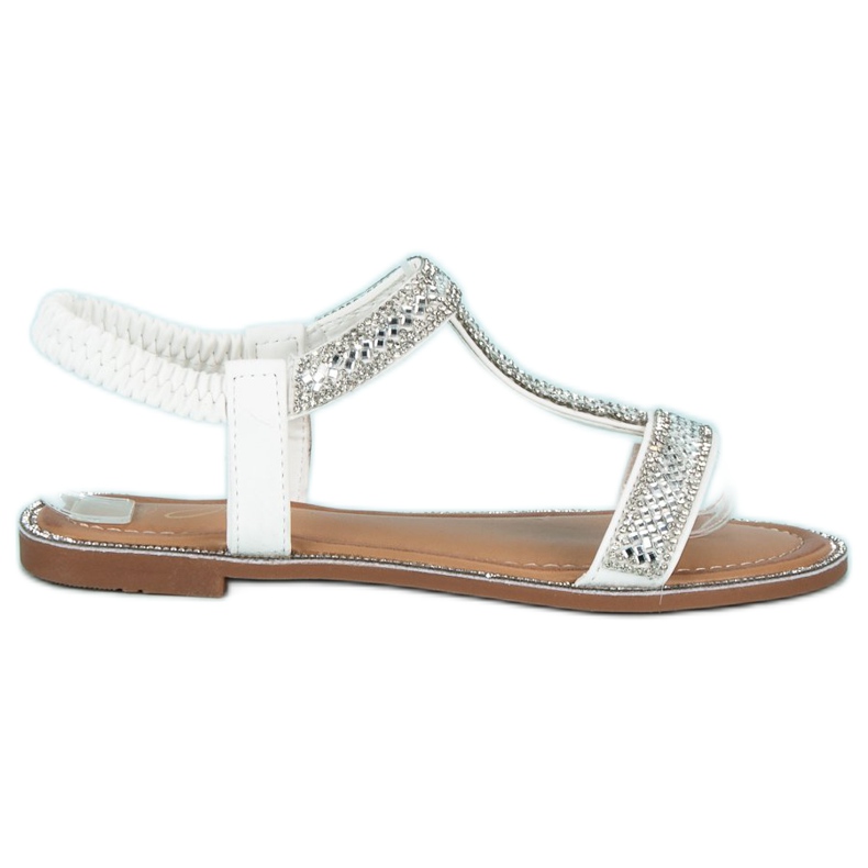 Juliet Elegantní sandály s gumičkou bílý