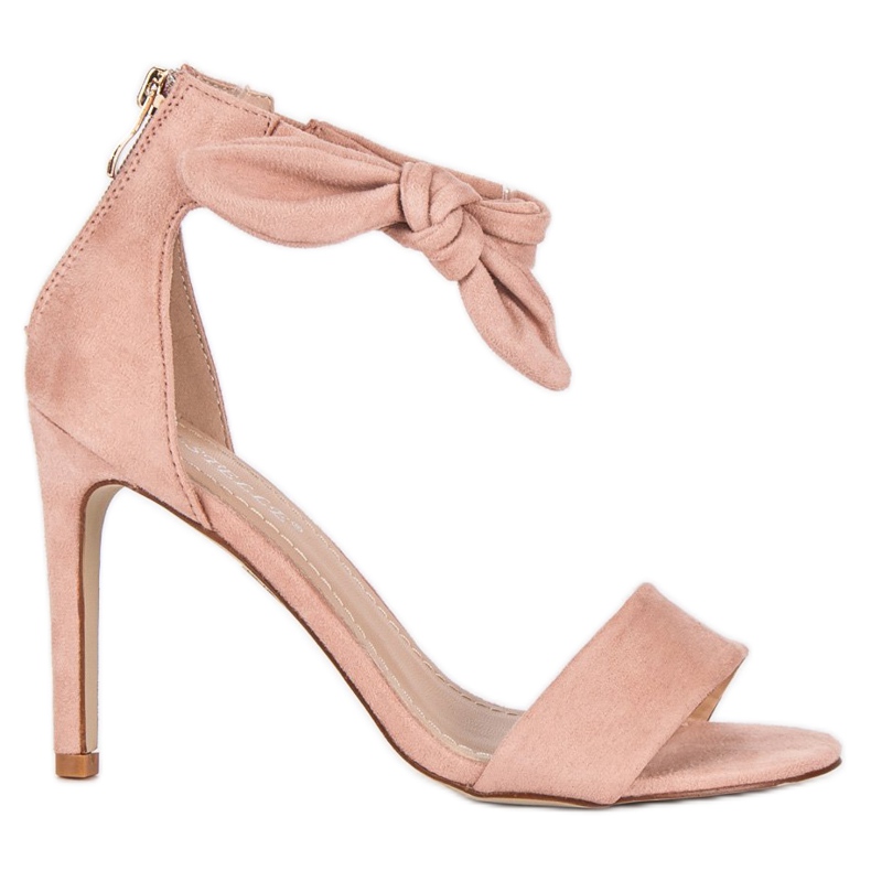 Bestelle Semišové sandály na zip růžový