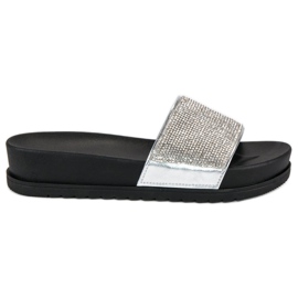 Stylové stříbrné pantofle šedá