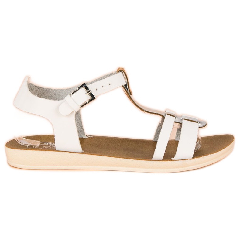 Sandály se zapínáním na přezku bílý