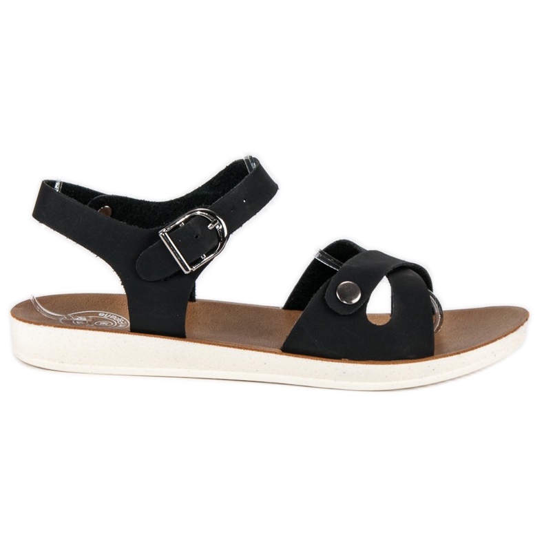 Černé sandály s přezkou černá